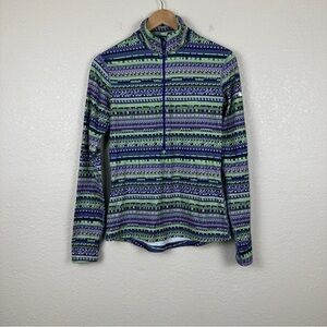 Nike Pro Aztec Hyper-warm Half Zip Front Dri-fit Long Sleeve Top Size Medium